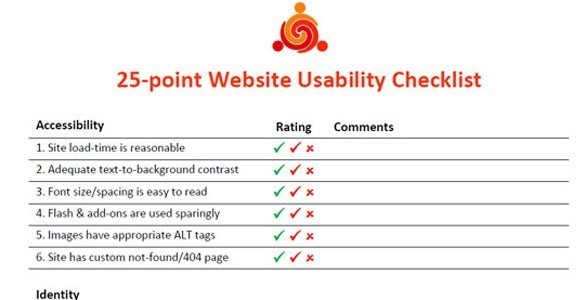 25-point Website Usability Checklist