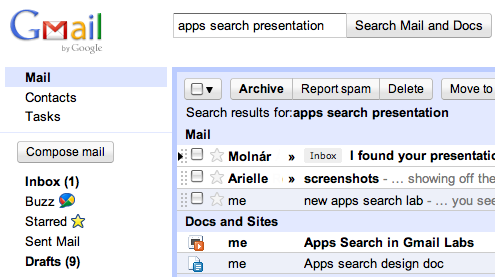 Gmail:    Labs  Apps Search